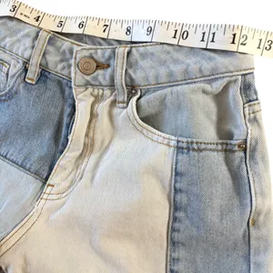 PacSun Patchwork Mom Short‎ Women 24 Colorblock High Rise Cotton Denim Festival thumbnail 7