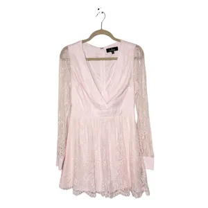 Lulus Lace Blush Pink Mini Dress Sz M thumbnail 2
