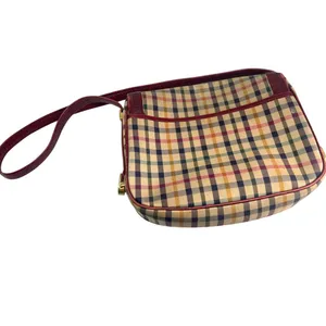 Vintage 70's Daks London Tartan House Check Shoulder Bag Crossbody Purse Brass thumbnail 9