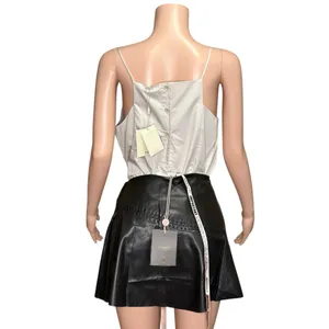 HOUSE OF CB Nova Vegan Leather Mini Skirt, Black, Large thumbnail 10