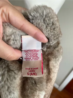 Faded Glory Brown Faux-Suede Vest with Taupe Faux Fur Trim thumbnail 7
