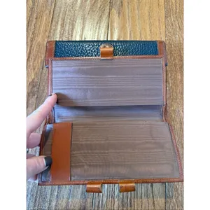 Dooney & Bourke pebbled vintage black and brown leather wallet medium thumbnail 4