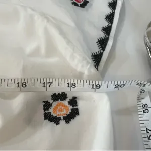 Madewell Embroidered Cross-Stitch Peasant Top White XXS NA322 thumbnail 10