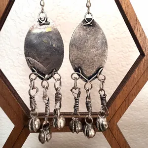 Vintage Tibetan Style Faux Turquoise Dangle Earrings Silver Tone Boho Festival E thumbnail 3