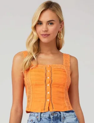 Free People Maggie Lace Tank Xl thumbnail 1