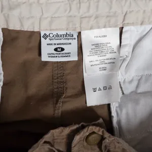 VTG Columbia Sportswear Capris Women's Size M Tan Cargo Drawstring Waist Outdoor thumbnail 2