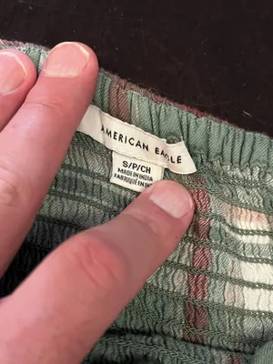 American Eagle Outfitters Jumpsuit Womens Small Green Plaid Smocked Pockets thumbnail 8