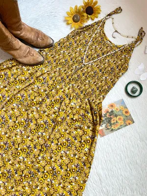 Women’s summer floral print smocked top maxi sleeveless dress thumbnail 5