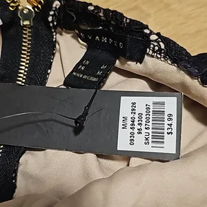 Revamped -1206 NWT‎ Lined Lace Black Dress Medium thumbnail 3