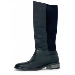 Cole Haan 8 Adler black leather and suede tall knee-high boots Riding Buckle thumbnail 3