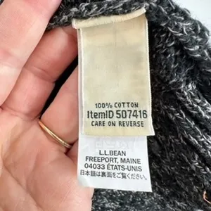 L.L. Bean Women's Gray 100% Cotton Turtleneck Long Sleeve Knit Sweater Cabincore thumbnail 8