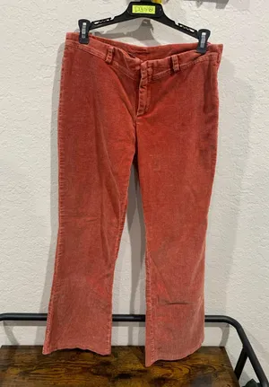 Orange/Coral Corduroy Low-Rise Capris thumbnail 2