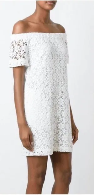 ALC Frank Bolen Lace White Floral Mini Off the Shoulder thumbnail 1