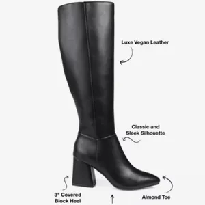 🍁 Journee Landree Wide Calf Black Heeled Boots, Size 11 thumbnail 16