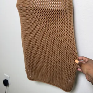 Aerie‎ Women Crochet Knit Cover Up Dress Small Brown Beach Coastal Cowgirl Boho thumbnail 5