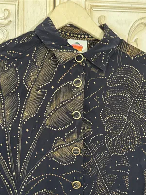 FARM Rio palm-print Crystal Embedded button-up Long Sleeve shirt Size Small thumbnail 6