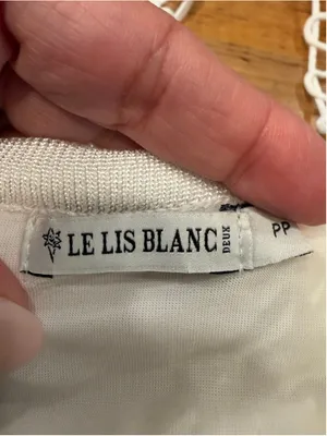 LE LIS BLANC DEUX White Crochet Knit Pleated Layered Maxi Dress Size PP thumbnail 10