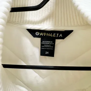 Athleta Mendocino Puffer Coat Quilted White Light Quilted Belted Size 2X NWT thumbnail 9