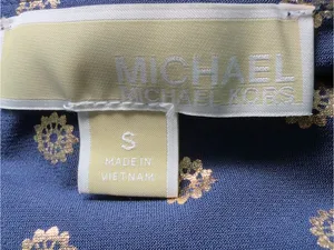 Michael Michael Kors Small Navy Gold Foiled Medallion Prints V Neck Maxi Dress thumbnail 11