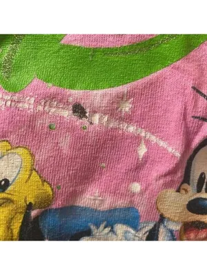 bleach dyed 2006 Disney graphic, short sleeve T-shirt characters thumbnail 9
