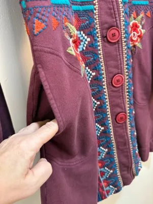Johnny Was Gypsy, Folk art, Wearable Art, Goblincore, Y2K fashion, Artisan, Jacket Dress thumbnail 6