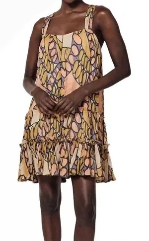 New Cleobella Isobel Mini Dress‎ Saguaro Print Orange Yellow XS CM24SU102104SGAR thumbnail 1