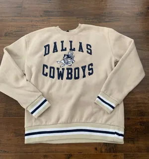 Tan Vintage Embroidered Dallas Cowboys Crewneck thumbnail 2