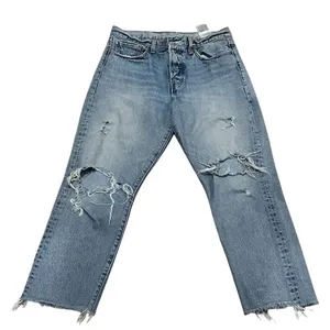 Levi's Women's Distressed Wedgie Straight Jeans Size 31 Light Blue thumbnail 5