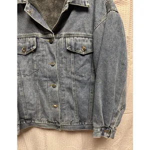 BEI BEI Women's XL Denim Truck Jacket Faux Fur Lining‎ Detach Collar NWOT thumbnail 3