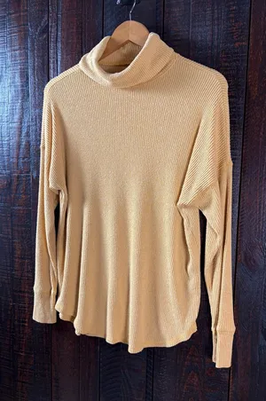 American Eagle Fall Colors Drapey Thermal Long Sleeve Turtleneck Small thumbnail 1