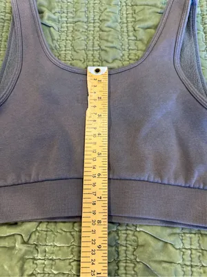 LOUNGE Apparel Fleece Lined Organic Cotton Sports Bra Bralette XS Taupe soft thumbnail 5