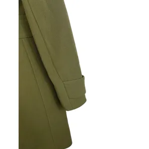 J.Crew Double Cloth Olive Green Wool Blend Coat Jacket Button Front M READ thumbnail 4