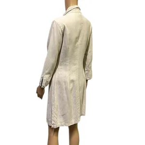 Bahar Linen 3 Quarter Sleeve Button Up Tapered Beaded Shirt Dress Womens 2 thumbnail 8