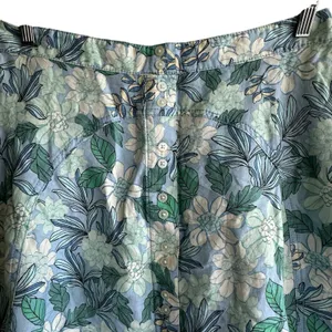 LOFT Gardenia Mini Skirt Sz M linen blend button Flowy Boho Preppy thumbnail 6