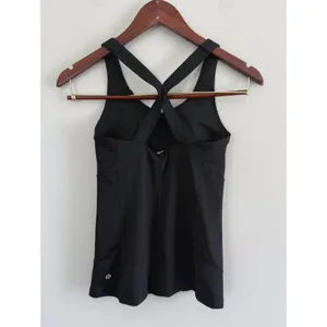 Lululemon Women's Black Push Your Limits Crisscross Strappy Back Tank Size 4 thumbnail 4