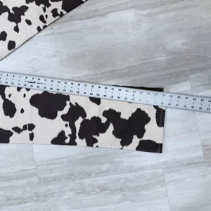 Abercrombie & Fitch The Baggy Low Rise Cow Print Jeans Black White 26 Short thumbnail 7
