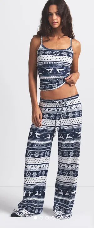 SKIMS Pointelle Pajama Plush Pajama Bottoms thumbnail 1