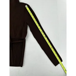 Babaton Aritzia Sweater Sz Xs Sculpt Knit Tie Open Back Ribbed Brown Mockneck​ thumbnail 13