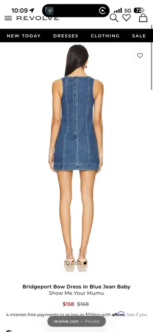 Revolve Bridgeport Bow Dress in Blue Jean Baby thumbnail 3