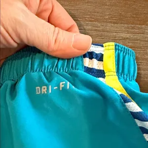 Nike Women's Athletic Shorts in Teal and‎ Yellow Dri-Fit thumbnail 5