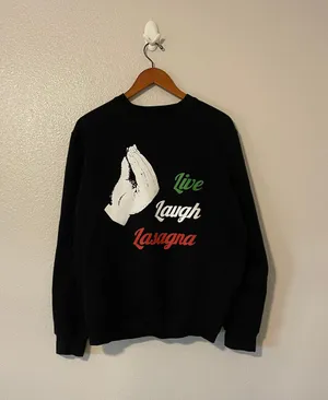 Circle Clothing Black “Live Laugh Lasagna” Crewneck thumbnail 2