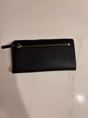 Kate Spade Black Wallet 4” x 7” cardholder, pockets. Coin holder/ ID window thumbnail 12