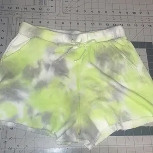 NEW Free People Boho Green, Gray & White Tye Dye Kelly Terry Shorts thumbnail 1