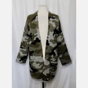 ANTHROPOLOGIE Vero Camo Cardigan Sweater Camouflage Pockets‎ Gorpcore X-Small thumbnail 2