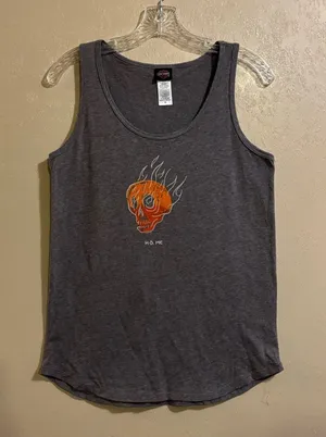 Harley-Davidson womens Hot Skull tank top sz M thumbnail 1