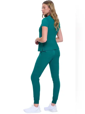 Natural Uniforms Womens Cool Stretch Modern Top Yoga Jogger Scrubs Green XS set thumbnail 4