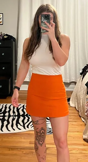 ZARA Orange  Mini Skirt thumbnail 1