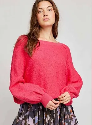 Free People Found My Friend Rock Candy‎ Pink Sweater Size Large thumbnail 1
