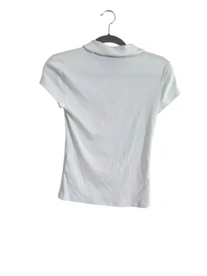 Women's J.Crew Ribbed Short Sleeve Polo Shirt White Size S thumbnail 9