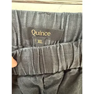 Quince Black 100% European Linen Pull On Pants XL Cropped thumbnail 3
